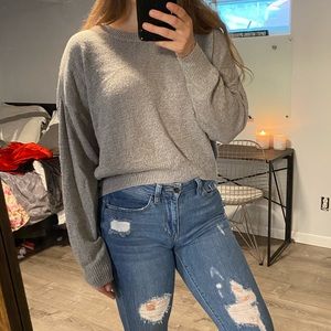 Heather Grey Lightweight Crop Sweater- $7 when you buy 2 or more items!